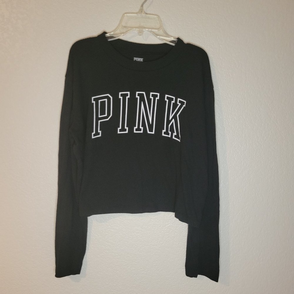 Pink by Victoria Secret Long Sleeve Crop Tops (Set of 2 - orange & black)